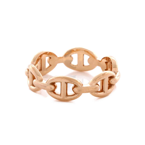 Hermès Chaîne d'Ancre Enchaînée Ring 18K Rose Gold Small