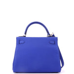 Hermès Kelly Handbag Blue Togo with Palladium Hardware - Image 2