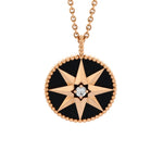 Christian Dior Rose des Vents Pendant Necklace 18K Rose Gold with Diamond and Onyx - Image 2