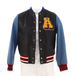 Gucci Men's Varsity Jacket Leather with Patchwork - Image 2