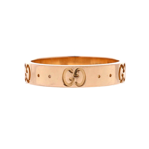 Gucci Icon Band Ring 18K Rose Gold 4mm