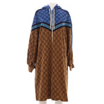 Gucci Women's Pleated Hooded Zip Coat GG Polyester and Cotton Blend - Image 1