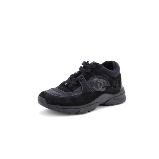Chanel Women's CC Low Top Sneakers Suede with Leather and Nylon